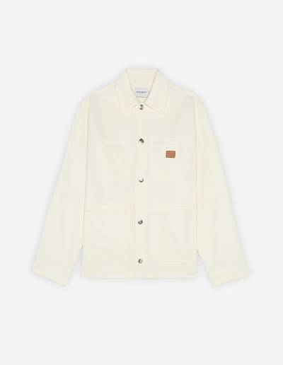White Men's Maison Kitsune Cafe Workwear Jackets | AU-G0994