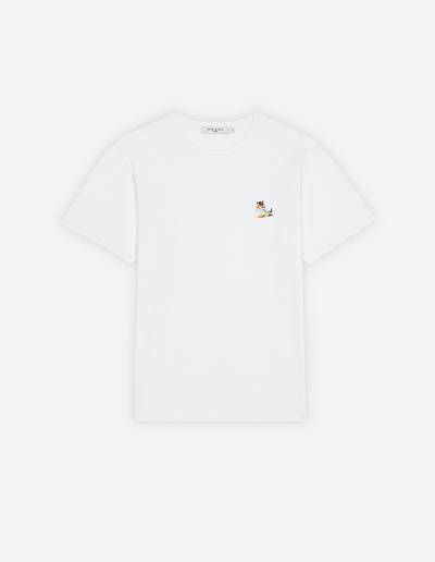 White Men's Maison Kitsune Dressed Fox Patch Classic T Shirts | AU-M0M27