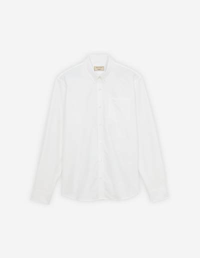 White Men's Maison Kitsune Fox Embroidery Pocket Classic Shirts | AU-P0442