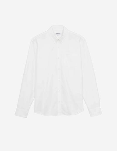 White Men's Maison Kitsune Fox Embroidery Pocket Classic Shirts | AU-P761