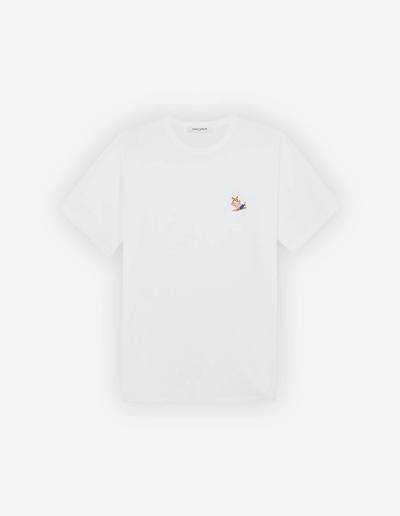 White Men's Maison Kitsune Frenchie Dressed Fox Patch Classic T Shirts | AU-FM32