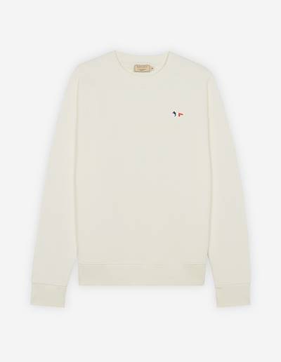 White Men's Maison Kitsune Tricolor Fox Patch Clean Sweatshirts | AU-M0315