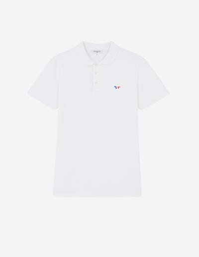 White Men's Maison Kitsune Tricolor Fox Patch Classic Polo | AU-P0732