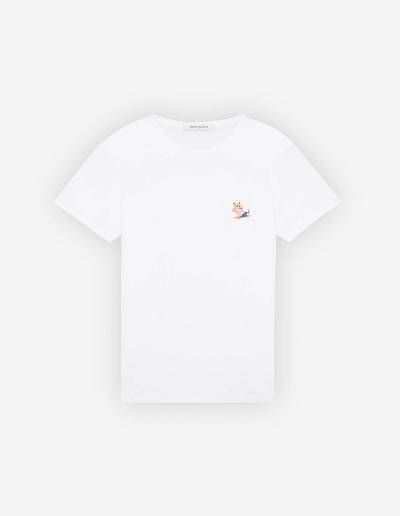 White Women's Maison Kitsune Frenchie Dressed Fox Patch Classic T Shirts | AU-S0M55